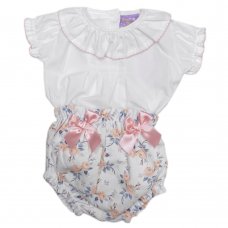 PQ211- Apricot: Baby Girls Luxury 2 Piece Outfit (0-12 Months)